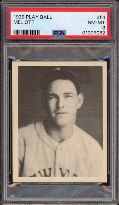 1939 Play Ball #51 Mel Ott PSA NM-MT 8