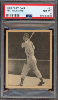 1939 Play Ball #92 Ted Williams ROOKIE PSA NM-MT 8