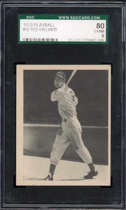 1939 Play Ball #92 Ted Williams ROOKIE SGC EX-NM 80