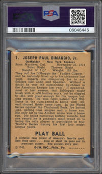 1940 Play Ball #1 Joe DiMaggio PSA NM 7