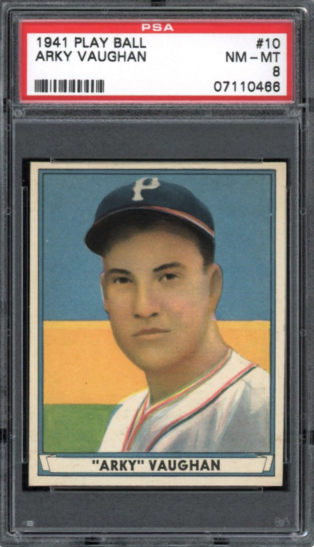 1941 Play Ball #10 Arky Vaughan PSA 8