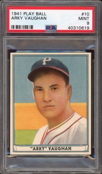 1941 Play Ball #10 Arky Vaughan PSA MINT 9