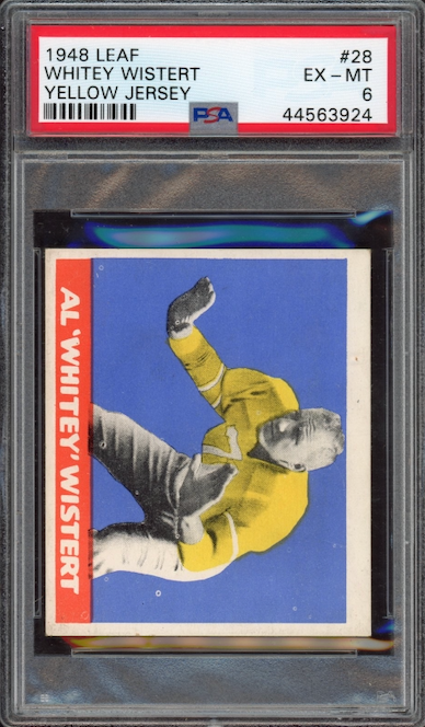 1948 Leaf #28 Whitey Wistert ROOKIE Yellow Jersey PSA EX-MT 6