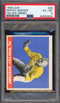 1948 Leaf #28 Whitey Wistert ROOKIE Yellow Jersey PSA EX-MT 6