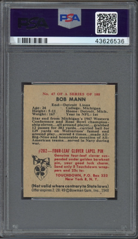 1948 Bowman #47 Bob Mann PSA MINT 9