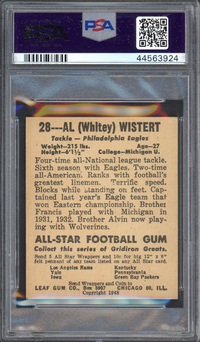 1948 Leaf #28 Whitey Wistert ROOKIE Yellow Jersey PSA EX-MT 6