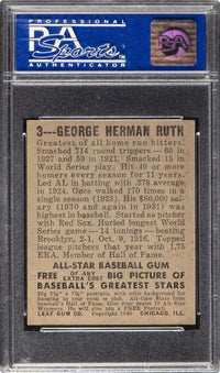 1948 Leaf #3 Babe Ruth PSA NM-MT 8