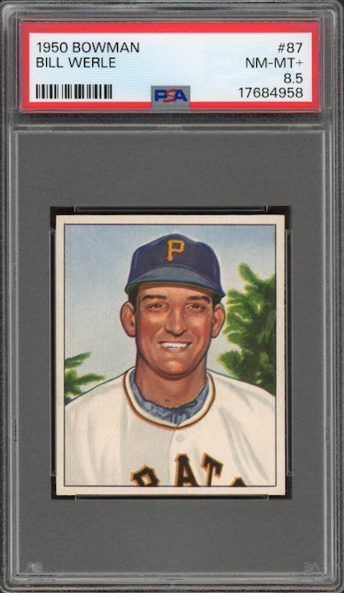 1950 Bowman #87 Bill Werle PSA NM-MT+ 8.5