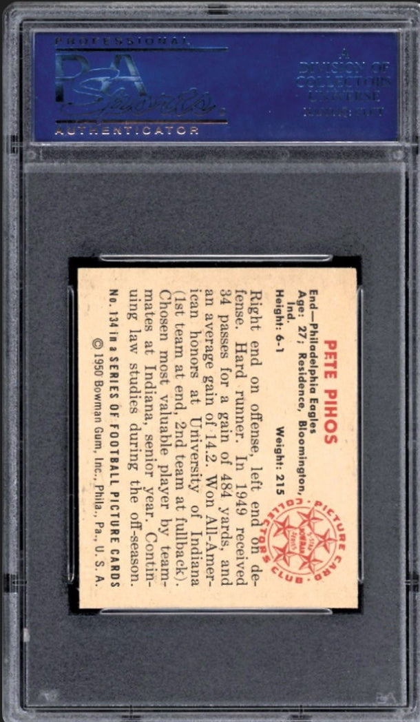 1950 Bowman #134 Pete Pihos PSA MINT 9
