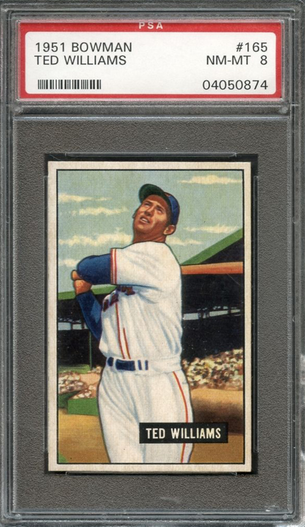 1951 Bowman #165 Ted Williams PSA 8