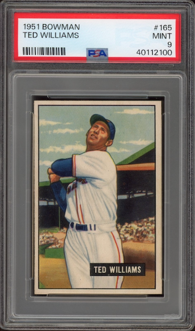 1951 Bowman #165 Ted Williams PSA MINT 9