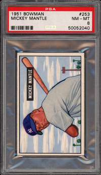 1951 Bowman #253 Mickey Mantle ROOKIE PSA NM-MT 8