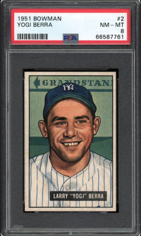 1951 Bowman #2 Yogi Berra PSA 8