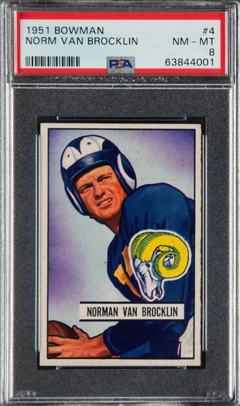 1951 Bowman #4 Norm Van Brocklin PSA 8