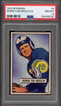 1951 Bowman #4 Norm Van Brocklin ROOKIE PSA NM-MT 8