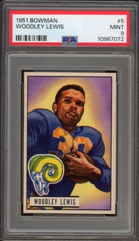 1951 Bowman #5 Woodley Lewis PSA MINT 9