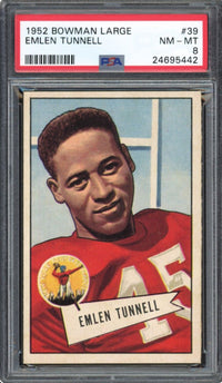 1952 Bowman Large #39 Emlen Tunnell PSA 8