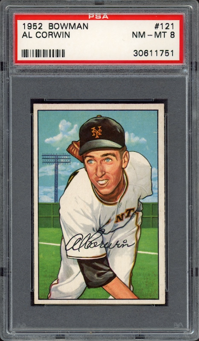 1952 Bowman #121 Al Corwin PSA NM-MT 8