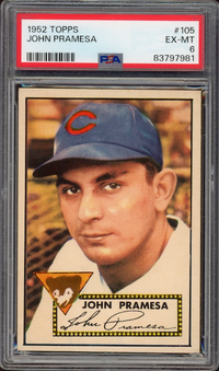 1952 Topps #105 John Pramesa PSA EX-MT 6