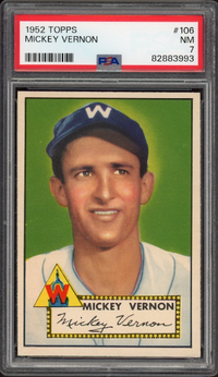 1952 Topps #106 Mickey Vernon PSA NM 7