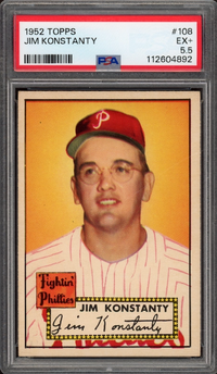 1952 Topps #108 Jim Konstanty PSA EX+ 5.5
