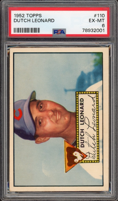 1952 Topps #110 Dutch Leonard PSA EX-MT 6