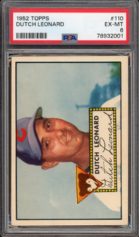 1952 Topps #110 Dutch Leonard PSA EX-MT 6