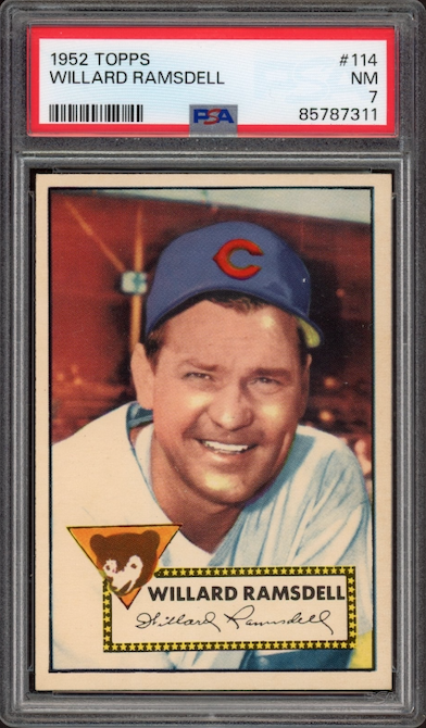 1952 Topps #114 Willard Ramsdell PSA NM 7