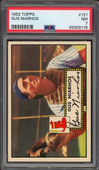 1952 Topps #121 Gus Niarhos PSA NM 7