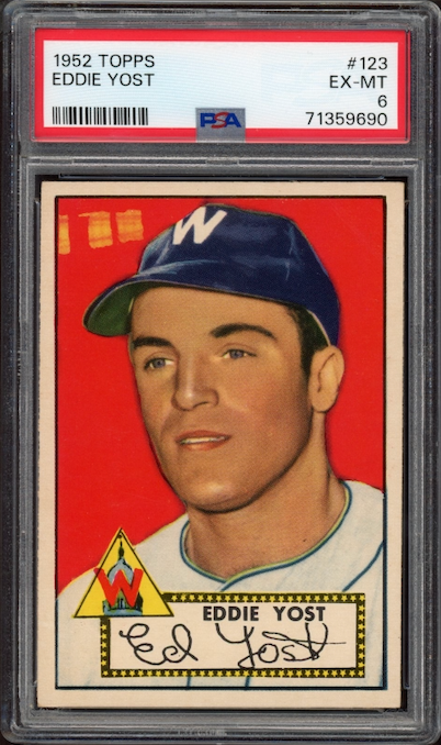 1952 Topps #123 Eddie Yost PSA EX-MT 6