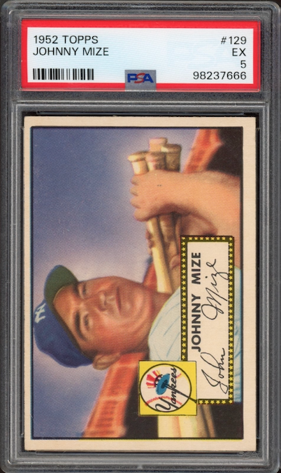 1952 Topps #129 Johnny Mize PSA EX 5