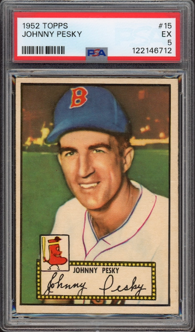1952 Topps #15 Johnny Pesky PSA EX 5