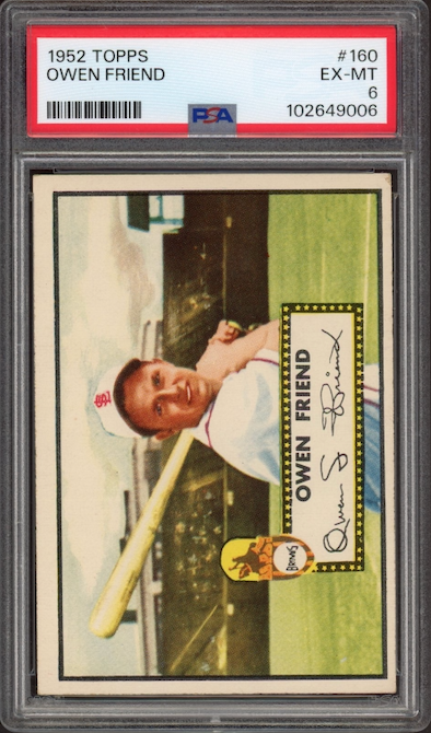 1952 Topps #160 Owen Friend PSA EX-MT 6