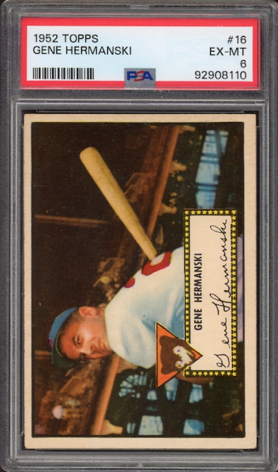 1952 Topps #16 Gene Hermanski PSA EX-MT 6