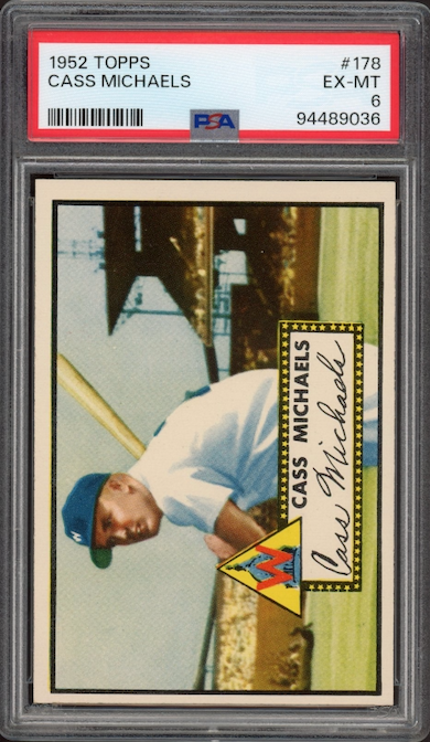 1952 Topps #178 Cass Michaels PSA EX-MT 6