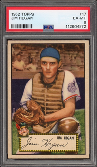 1952 Topps #17 Jim Hegan PSA EX-MT 6