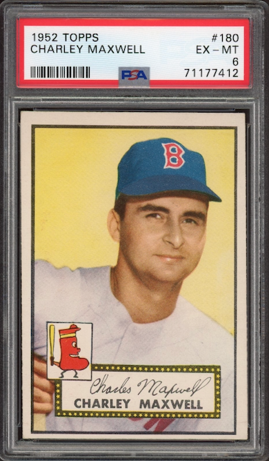 1952 Topps #180 Charley Maxwell PSA EX-MT 6