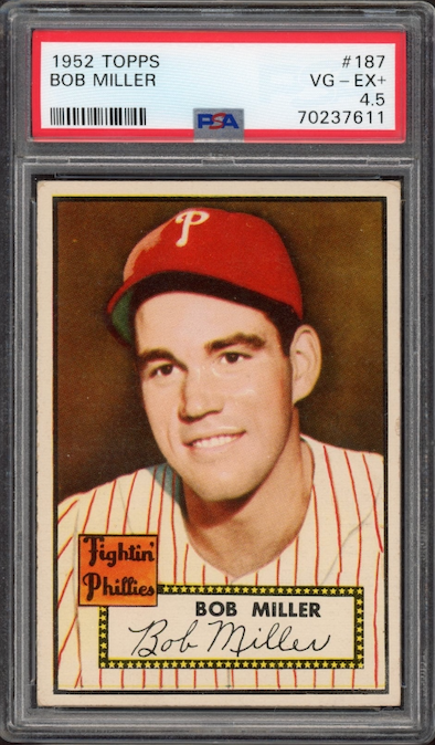 1952 Topps #187 Bob Miller PSA VG-EX+ 4.5