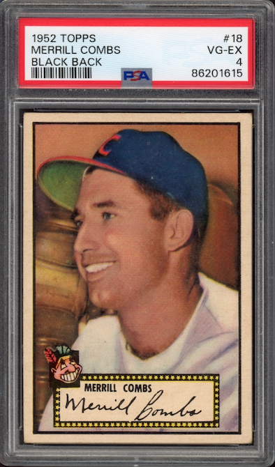 1952 Topps #18 Merrill Combs Black Back PSA VG-EX 4