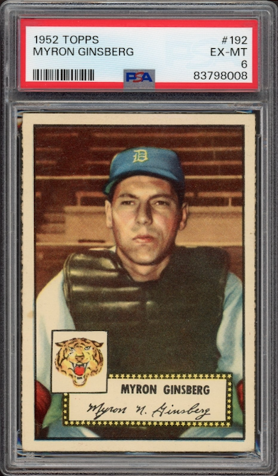 1952 Topps #192 Myron Ginsberg PSA EX-MT 6