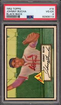 1952 Topps #19 Johnny Bucha Black Back PSA VG-EX 4
