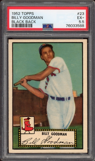 1952 Topps #23 Billy Goodman Black Back PSA EX+ 5.5