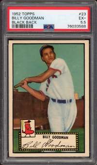 1952 Topps #23 Billy Goodman Black Back PSA EX+ 5.5