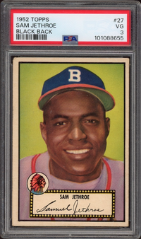 1952 Topps #27 Sam Jethroe Black Back PSA VG 3