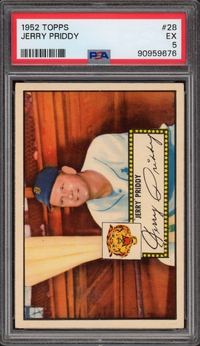 1952 Topps #28 Jerry Priddy PSA EX 5