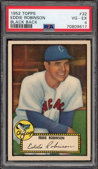 1952 Topps #32 Eddie Robinson Black Back PSA VG-EX 4
