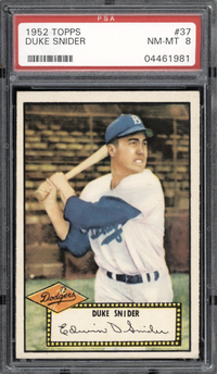 1952 Topps #37 Duke Snider PSA 8