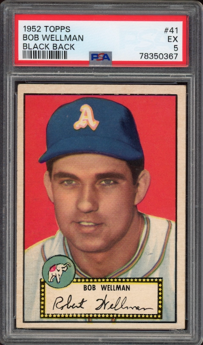 1952 Topps #41 Bob Wellman Black Back PSA EX 5