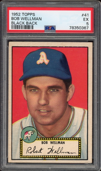 1952 Topps #41 Bob Wellman Black Back PSA EX 5