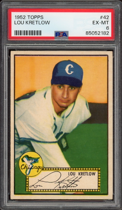 1952 Topps #42 Lou Kretlow PSA EX-MT 6